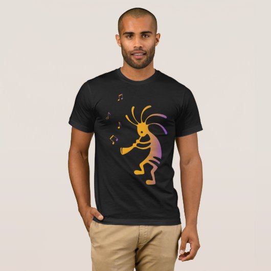 Fluitspeler Muziek Kokopelli T-shirt (Voorkant volledig)