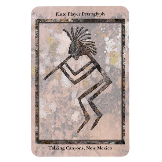 Fluitspeler Petroglyphe Talking Canyons, New Mexic Magneet (Verticaal)
