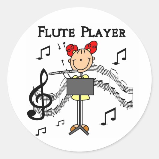 Fluitspeler Stickers Sticker (Voorkant)
