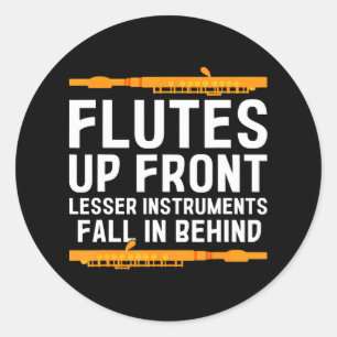 Fluitspeler Woodwind Instrument Muzikale fluitist Ronde Sticker