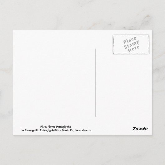 Fluitspelers Petroglyph Santa Fe New Mexico Briefkaart (Achterkant)