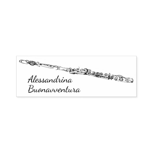 Fluittekening met aangepaste naam zelfinktende stempel (Design)