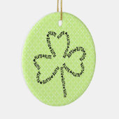 Fluittekst Shamrock Keramisch Ornament (Rechts)