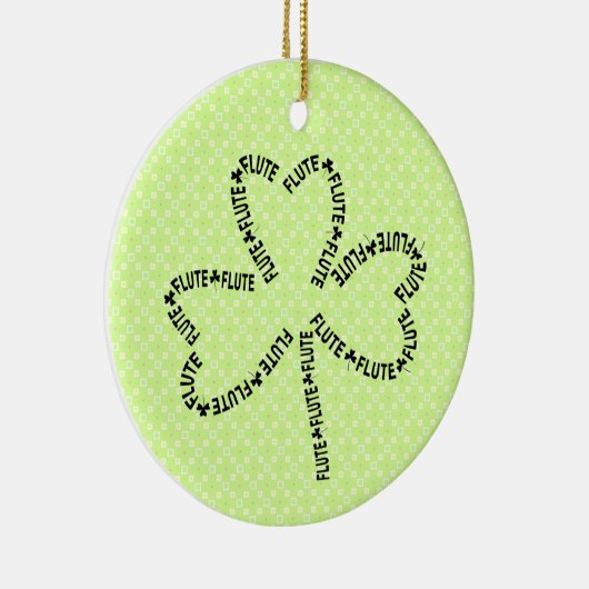Fluittekst Shamrock Keramisch Ornament (Rechts)