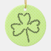 Fluittekst Shamrock Keramisch Ornament (Voorkant)