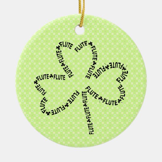 Fluittekst Shamrock Keramisch Ornament (Voorkant)