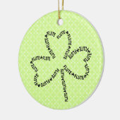 Fluittekst Shamrock Keramisch Ornament (Links)