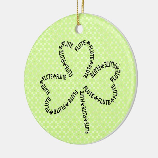 Fluittekst Shamrock Keramisch Ornament (Links)