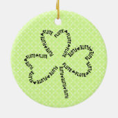 Fluittekst Shamrock Keramisch Ornament (Achterkant)