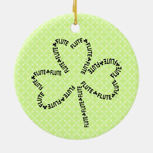 Fluittekst Shamrock Keramisch Ornament (Achterkant)