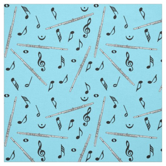 Fluitzwarte Muzieknoten Stof (Swatch)