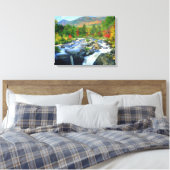 Flume Herfsten | Adirondack Mountains Canvas Afdruk (Insitu (Slaapkamer))