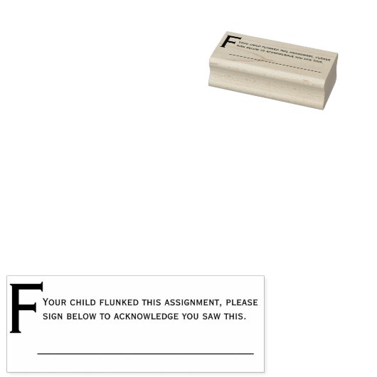 Flunked Commentaar Leraren Custom Rubber Stamp Rubberstempel (Gestempeld)