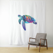 Fluo zee schildpad wandkleed (In situ)