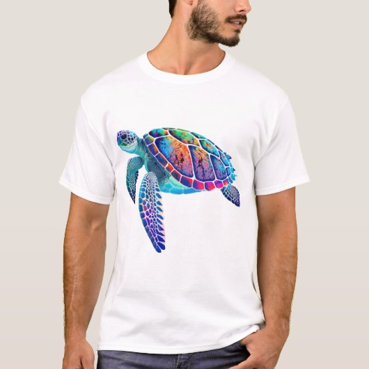 Fluo zeeschildpad t-shirt (Voorkant)