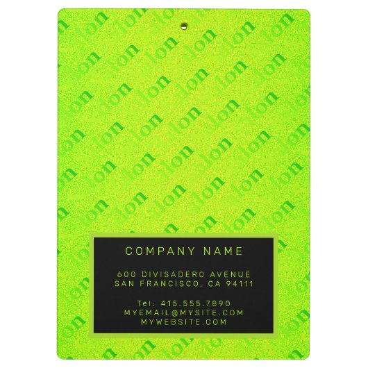 Fluorescent 2-in1 Neon Elegant Visitekaartje & Klembord (Achterkant)