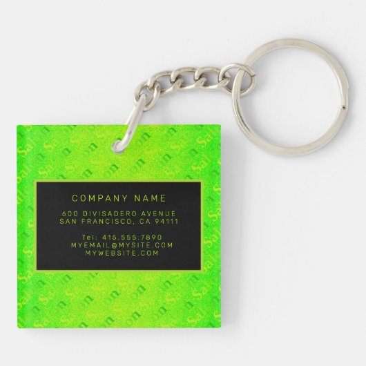 Fluorescent 2-in1 Neon Elegant Visitekaartje & Sleutelhanger (Achterkant)