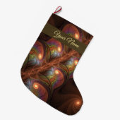 Fluorescent Abstract Modern Bruin Fractal Ewn Name Grote Kerstsok (Voorkant (Hangend))