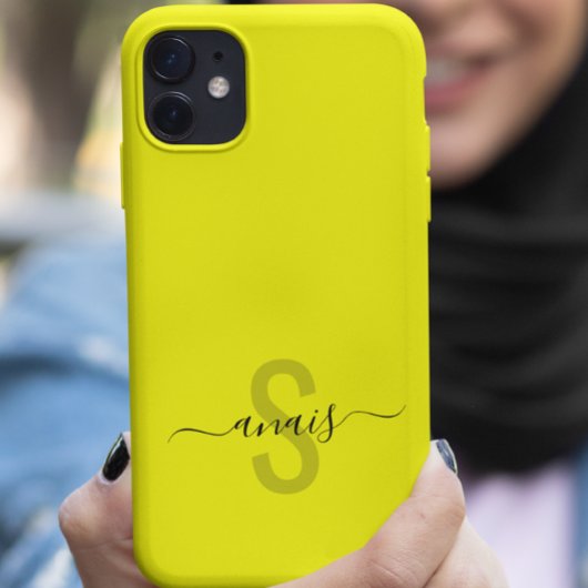 Fluorescent Bright Neon Colon Monogram Naam Case-Mate iPhone Case