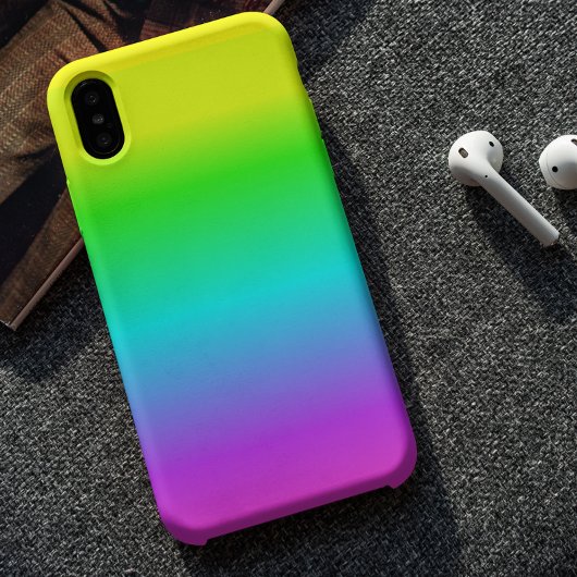 Fluorescent Bright Neon Ombre Rainbow iPhone Hoesje