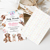 Fluorescent Calling Party Animals Verjaardag Kaart