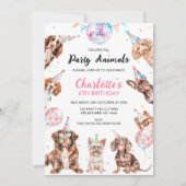 Fluorescent Calling Party Animals Verjaardag Kaart (Voorkant)