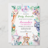 Fluorescent Calling Party Dieren Safari Verjaardag Kaart (Voorkant)