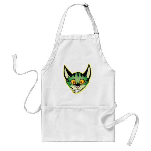 Fluorescent Cartoon Cat Apron Standaard Schort (Voorkant)