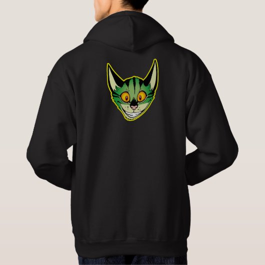 Fluorescent Cartoon Cat Hooded Sweatshirt (Achterkant)