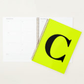 Fluorescent Chartreuse Yellow Neon Monogram Naam Planner (Display)