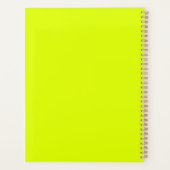 Fluorescent Chartreuse Yellow Neon Monogram Naam Planner (Achterkant)