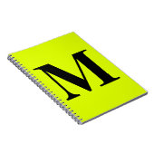 Fluorescent Chartreuse Yellow Neon Monogrammen Gif Notitieboek (Rechterzijde)