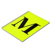 Fluorescent Chartreuse Yellow Neon Monogrammen Gif Notitieboek (Linkerzijde)