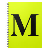 Fluorescent Chartreuse Yellow Neon Monogrammen Gif Notitieboek (Voorkant)