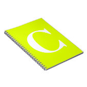 Fluorescent Chartreuse Yellow Neon Name Monogram Notitieboek (Rechterzijde)