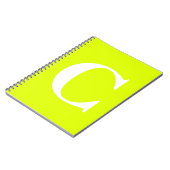 Fluorescent Chartreuse Yellow Neon Name Monogram Notitieboek (Linkerzijde)