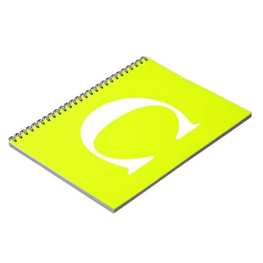 Fluorescent Chartreuse Yellow Neon Name Monogram Notitieboek (Linkerzijde)