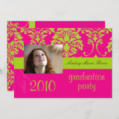 Fluorescent Damask/hot-roze Kaart (Voorkant / Achterkant)