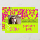 Fluorescent Damask/hot roze/limoen Kaart (Voorkant / Achterkant)