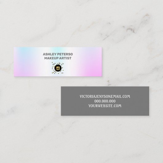 Fluorescent elegant Holographic Mini Visitekaartje (Voorkant / Achterkant)