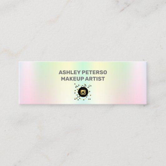 Fluorescent elegant Holographic Mini Visitekaartje (Voorkant)