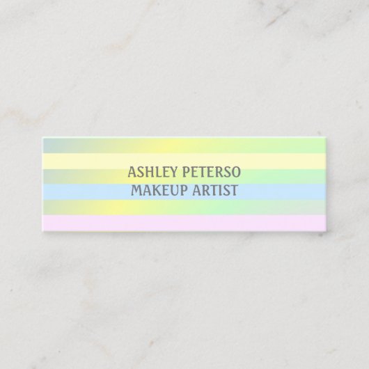 Fluorescent elegant regenboogkleuren mini business mini visitekaartje (Voorkant)