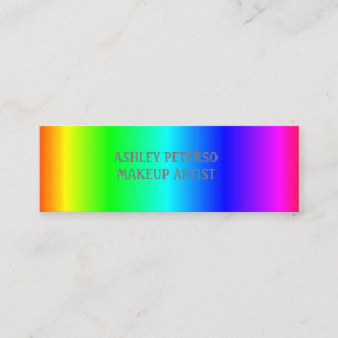 Fluorescent elegant regenboogkleuren mini visitekaartje