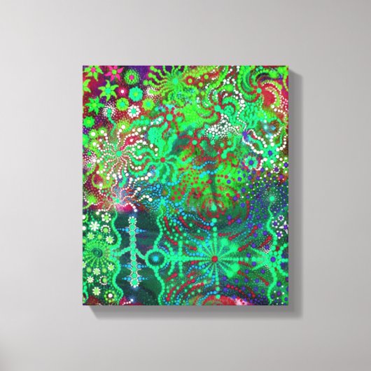 Fluorescent Flowers Canvas Print (Voorkant)