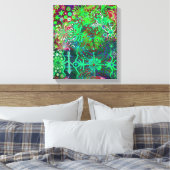 Fluorescent Flowers Canvas Print (Insitu (Slaapkamer))