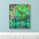 Fluorescent Flowers Canvas Print (Insitu (Houten vloer))