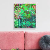 Fluorescent Flowers Canvas Print (Insitu (Woonkamer))