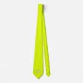 fluorescent geel effen kleur - logo toevoegen stropdas (Voorkant)