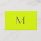 fluorescent geel - monogram toevoegen visitekaartje (Voorkant)