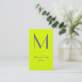 fluorescent geel - vet monogram visitekaartje (Staand voorkant)